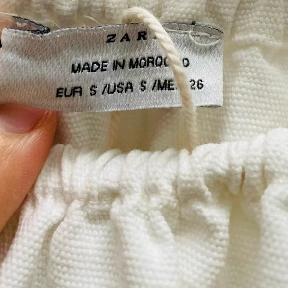 ZARA - TRF Cotton Linen  Blend Balloon Sleeve Top - Picture 4 of 7